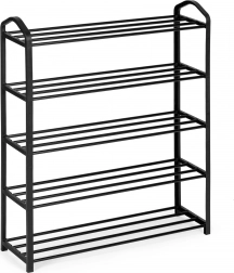 Metall Schuhregal mit 5 Ebenen, schwarz