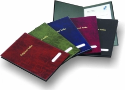 Glanzend zwarte paraafmap met 14 scheidingsbladen