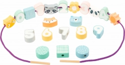 Perles en bois à enfiler pastel SMALL FOOT