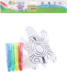 Tortue à colorier – peluche réutilisable avec feutres