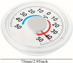 Self-adhesive analog thermometer for window and interior −50 to +50 °C