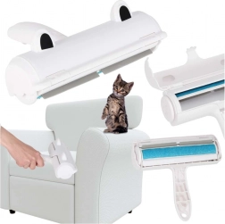 Pet Hair Remover for Clothing and Upholstery, White/Blue, Reusable Roller