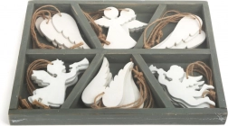 Houten kerstversieringen engel