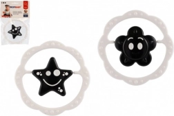 Plast-Rassel und Beißring, Kreis 12 cm, schwarz-weiß, ab 0 Monaten