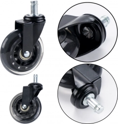 Gummirädchen für Stuhl transparent leise