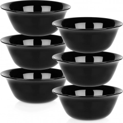 schwarze Glasschalen 300 ml, Set 6 Stk.