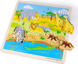 Wooden Puzzle Game Safari with Sound Effects