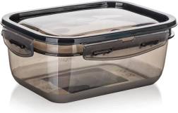 CADENZA rectangular container 1 l with click closure, smoke-transparent plastic