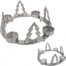 Aluminium kandelaar voor 4 waxinelichtjes 25 cm