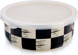 Enamel bowl with lid Checkered 19 cm, 1.5 l