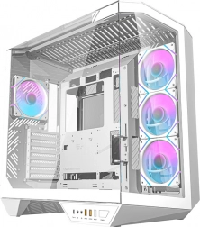 Boîtier d'ordinateur Darkflash avec ventilateurs RGB et support GPU blanc