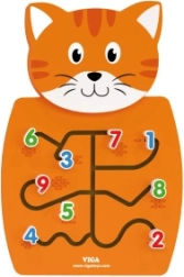 Holztafel mit Zahlen Katze VIGA