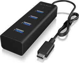 ICY BOX 4‑poorts USB‑C‑hub (USB 3.0, 5 Gbit/s)