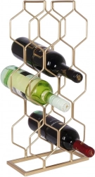 Metal wine rack in gold for 8 bottles 23 × 48 cm