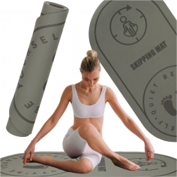 Fitnessmatte für Yoga und Springen, grau, 125x61,5x0,6 cm