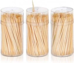 Bambus-Zahnstocher 6,5 cm, 3×200 Stk. im Spender