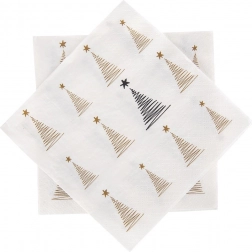 Papieren feestservetten met boommotief, 3-laags, 33 × 33 cm, 20 stuks