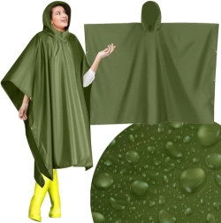 Poncho vert contre la pluie