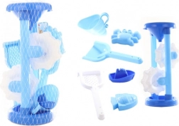 Moulin bleu pour sable et eau avec moules pour enfants