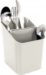 Drainer and Cutlery Holder, Grey Plastic