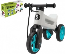 Loopfiets Funny Wheels Rider SuperSport 2-in-1 met draagriem – Wit-turquoise