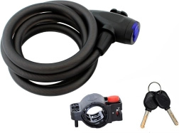 Robustes Spiralkabelschloss 150 cm mit Schlüssel