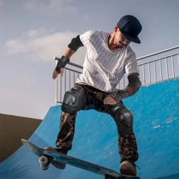 Kinderbeschermerset voor skates, skateboard en fiets (6 stuks) – zwart, maat M