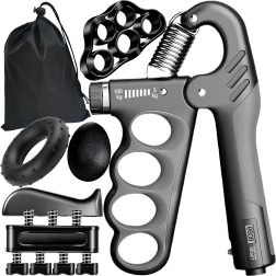 Ensemble de renforcement des mains RENEW FORCE 6 en 1 avec résistance réglable de 5 à 100 kg, compteur et étui