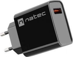 Chargeur secteur NATEC Ribera 1× USB‑A 18 W, noir