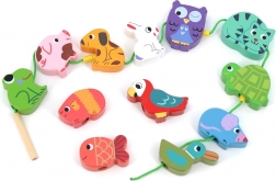 Vilac jeu d'enfilage d'animaux pour enfants