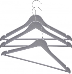 Gray swivel clothing hangers 42.5 × 24 cm, set of 3