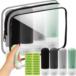 Reise-Kosmetiktasche Trizand 25760 mit Fläschchen für Kosmetik