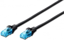 Patchkabel RJ45–RJ45 CAT5e U/UTP, 0,25 m, schwarz