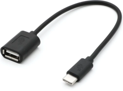 OTG‑Kabel USB‑C auf USB‑A, 15 cm, schwarz