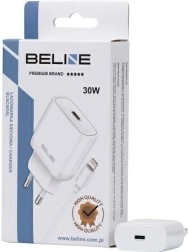 30W GaN Wall Charger USB‑C with Lightning Cable – White