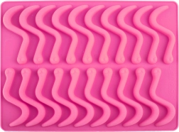 Moule en silicone pour vers avec pipette, rose (20 pcs)