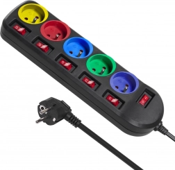 Extension Cord 1.5m, 5 Sockets