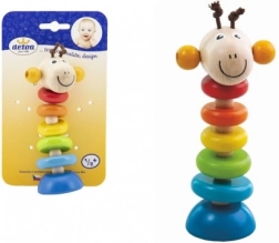 Detoa jouet en bois girafe sur ressort