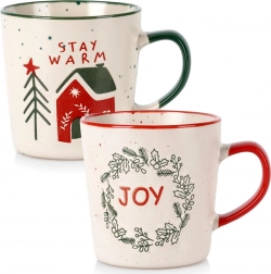 Set aus 2 Keramik-Weihnachtsbechern 350 ml