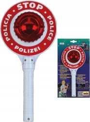 Police signaling paddle with battery-powered light