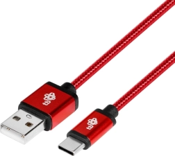 Charging and data cable USB‑C 1.5 m – ruby red, braided