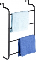 Schwarzer Metall-Handtuchhalter zum Überhängen über die Tür