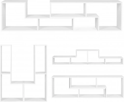 Moderne modulare geometrische Bibliothek mit 4 Regalen ModernHome