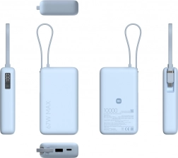 Powerbank 10000 mAh met geïntegreerde kabel 67 W Ice Blue