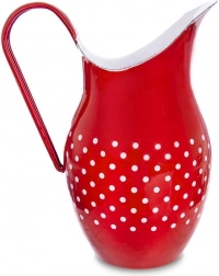 Emaille-Krug TECKA 2,5 l in Rot mit weißen Punkten