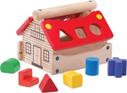 Jeu d'emboîtement en bois en forme de maison