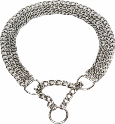 Starker Metall-Zughalsband mit dreifacher Kette 45 cm
