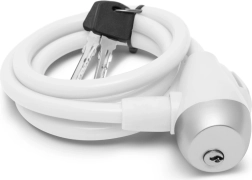 Antivol câble pour vélo 10 mm x 120 cm blanc