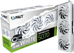 White graphics card GeForce RTX 5070 OC 12 GB GDDR7 (192-bit, 3× DisplayPort, HDMI)
