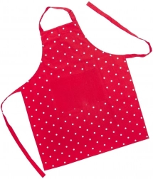 Tablier de cuisine en coton à pois TECKA, rouge